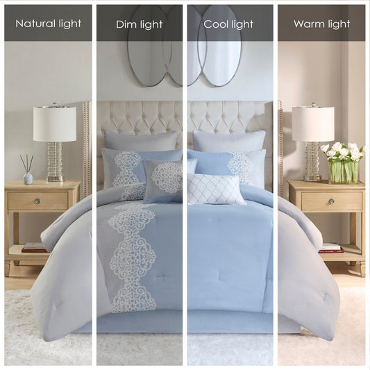 Ensemble de couette en microfibre brodée 8 pièces Madison Park Vera