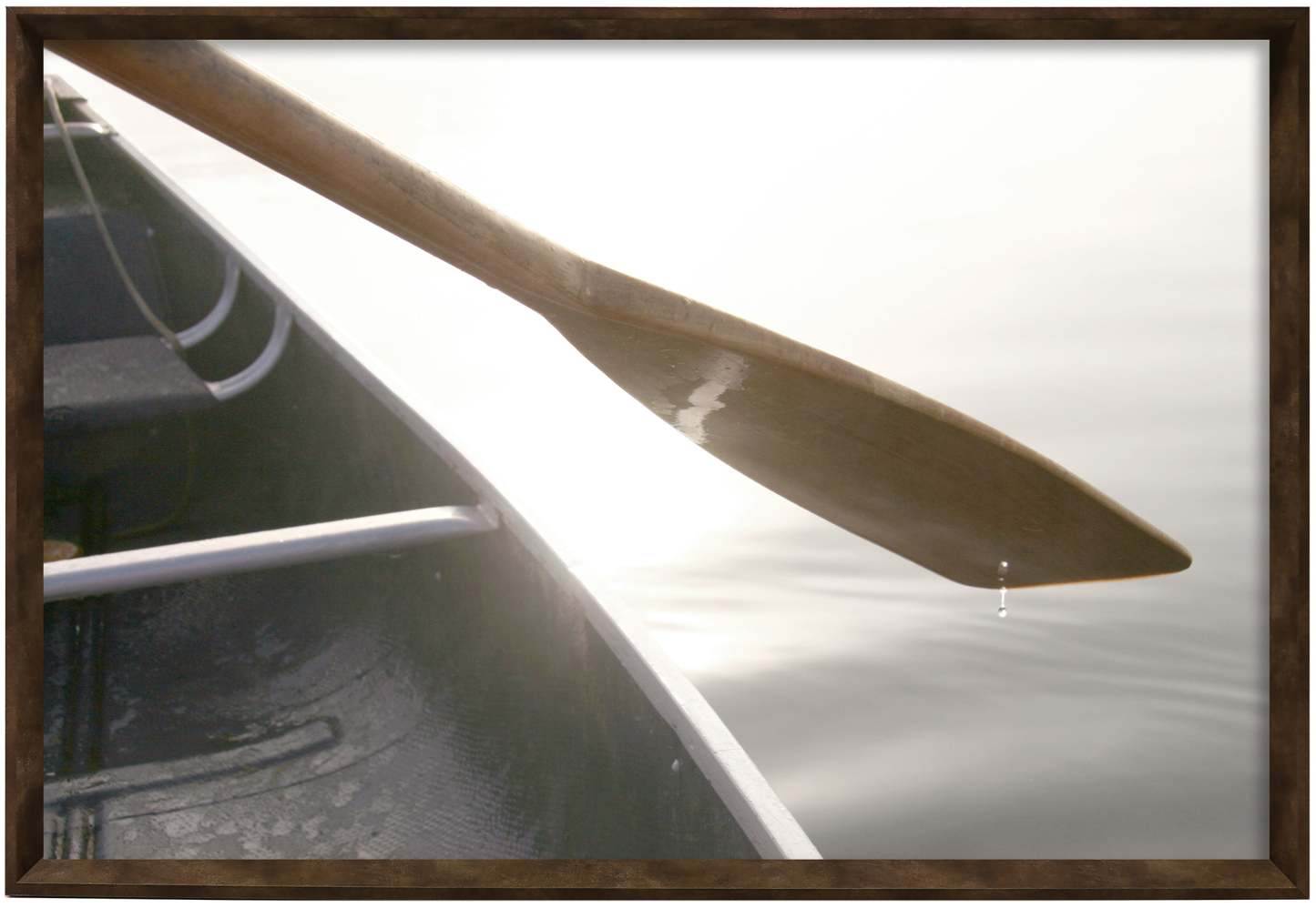 Œuvre d'art encadrée au fini lin « Boats Paddle » - 25 po x 37 po