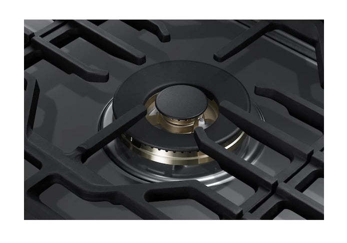 Surface de cuisson à gaz intelligente Samsung de 36 po à 5 brûleurs avec brûleur double puissant de 22 000 BTU + plaque de cuisson et grille à wok - Acier inoxydable…