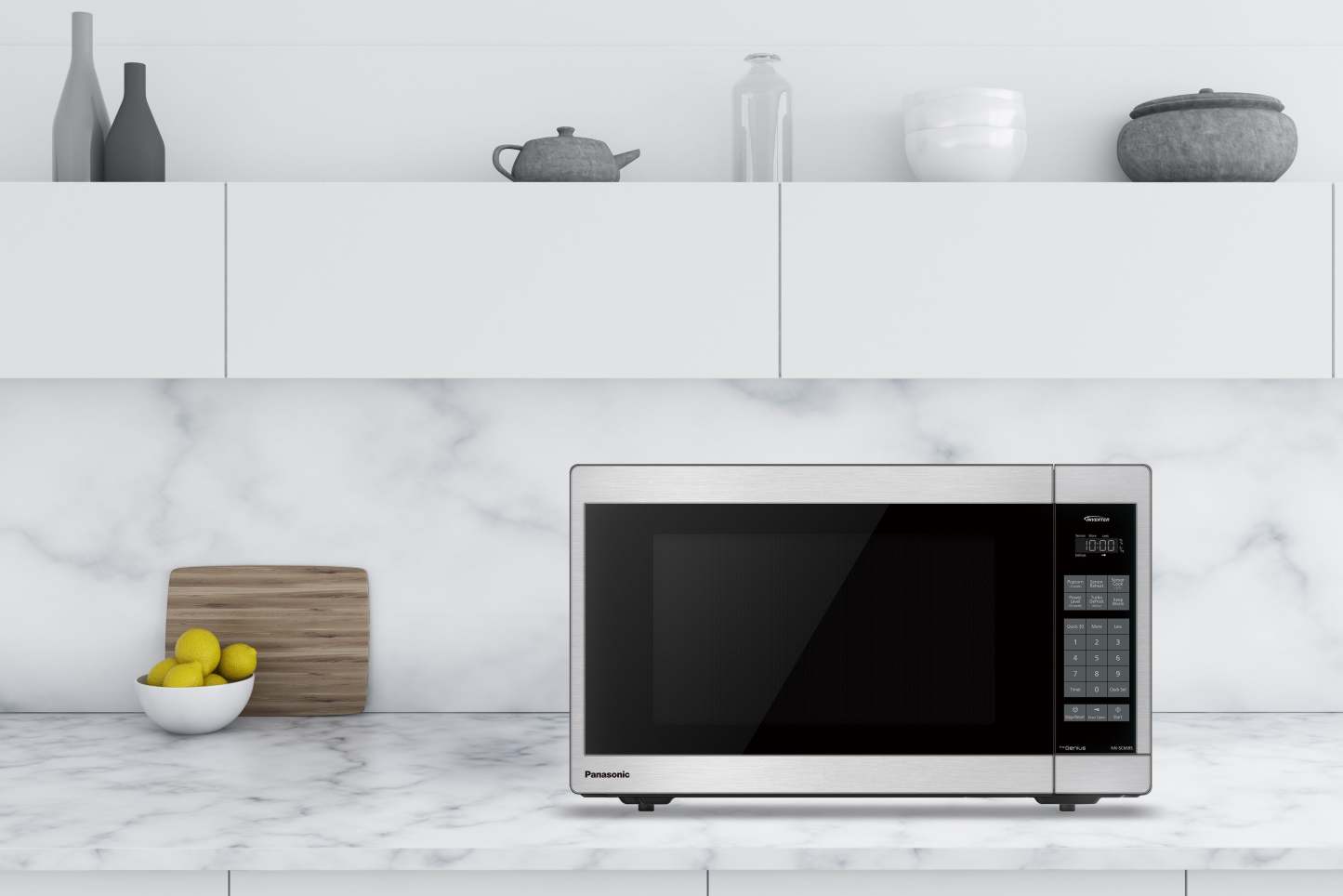 Panasonic 1,3 Cu. Fort. Micro-ondes de comptoir Genius® de 1 200 W - NNSC669SC | Quatre à micro-ondes de comptoir Panasonic GeniusMD de 1,3 pi3 avec une puissance de 1200 W - NNSC669SC | NNSC669C