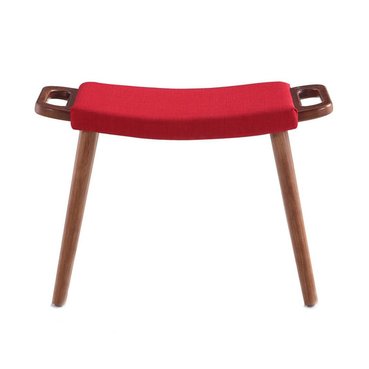 Manhattan Comfort Geta Ottoman - Rouge & Noyer Antique|Pouf Geta de Manhattan Comfort - rouge et noyer antique