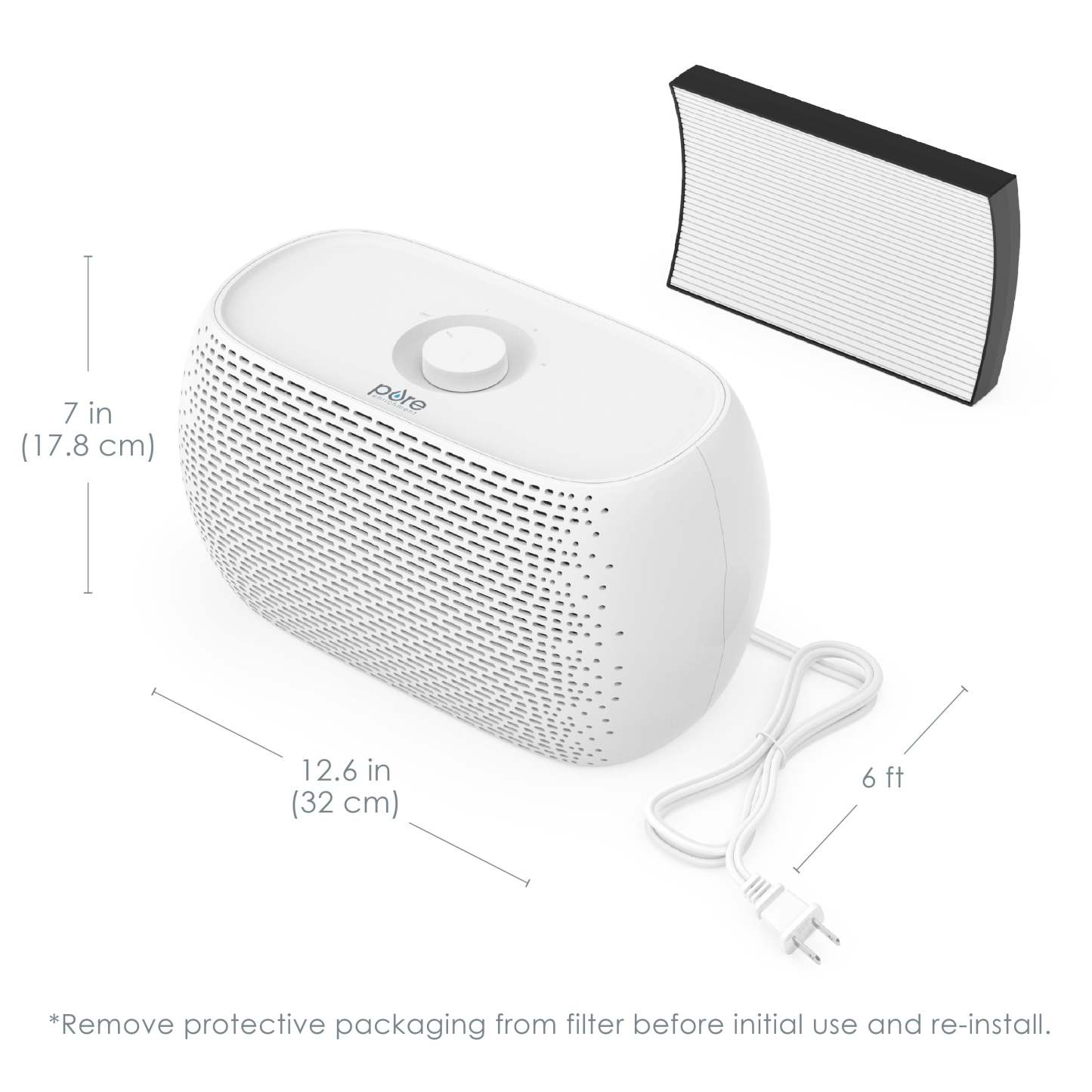 PureZone Breeze Tabletop HEPA Air Purifier - CA-PECOMPAP|Purificateur d’air de table PureZone Breeze avec filtre HEPA - CA-PECOMPAP