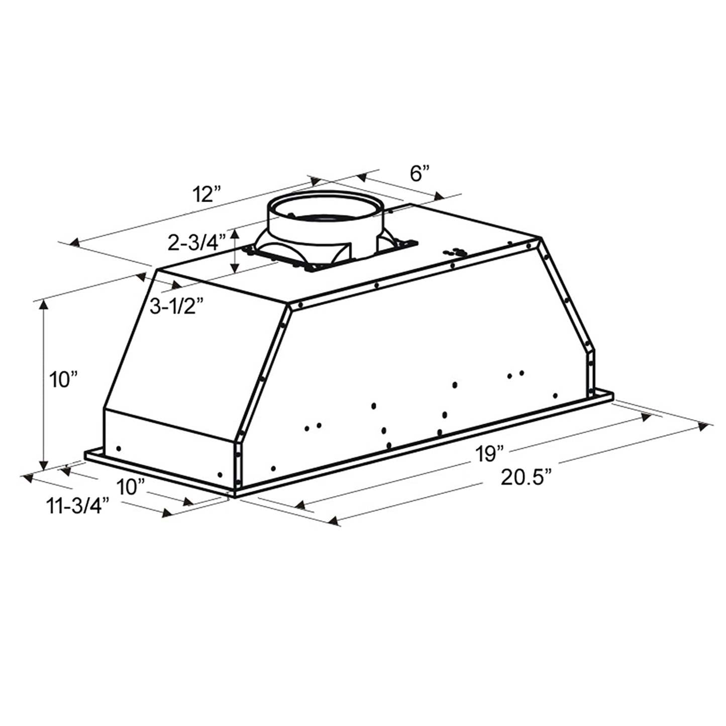 Hotte de cuisinière encastrée Victory 21 avec option sans conduit - Q6-21|Hotte de cuisinière encastrée Victory de 21 po avec option sans conduit - Q6-21