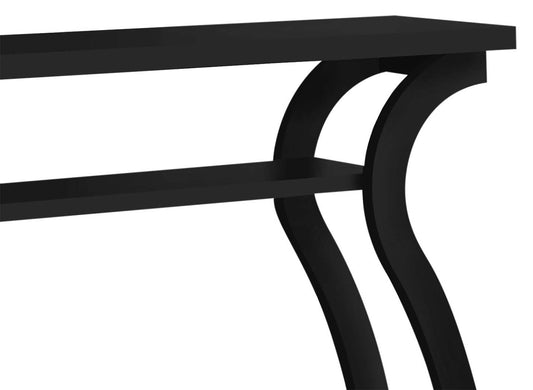 Quinn 47.25 Sofa Table with Shelf - Black|Table de salon Quinn de 47,25 po avec tablette - noire