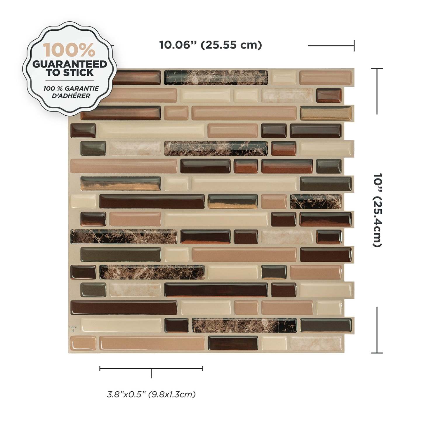 Smart Tiles peler et coller 4 feuilles 10 x 9 Dosseret - Bellagio Keystone