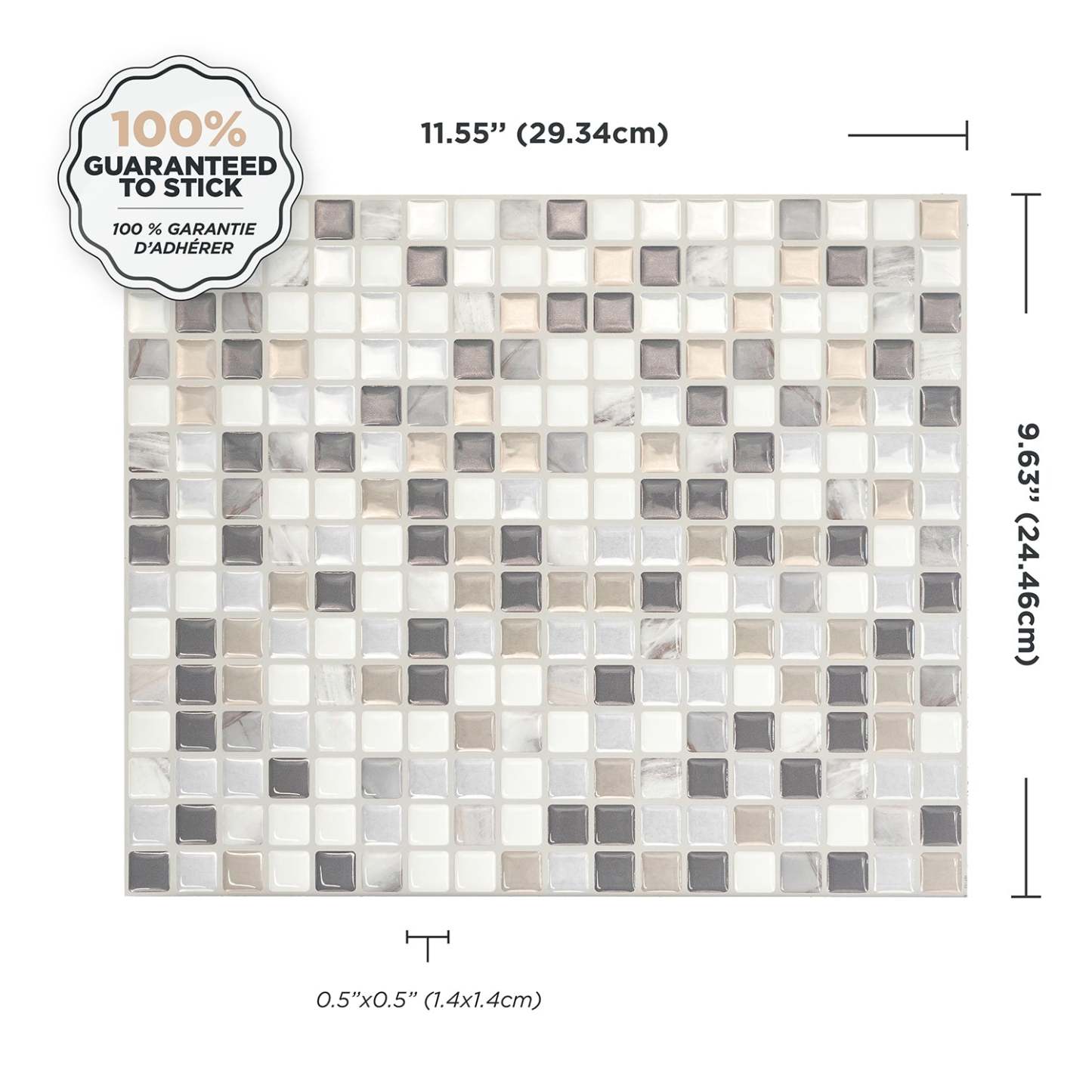Smart Tiles peler et coller 4 feuilles 12 x 10 dosseret - Minimo Noche