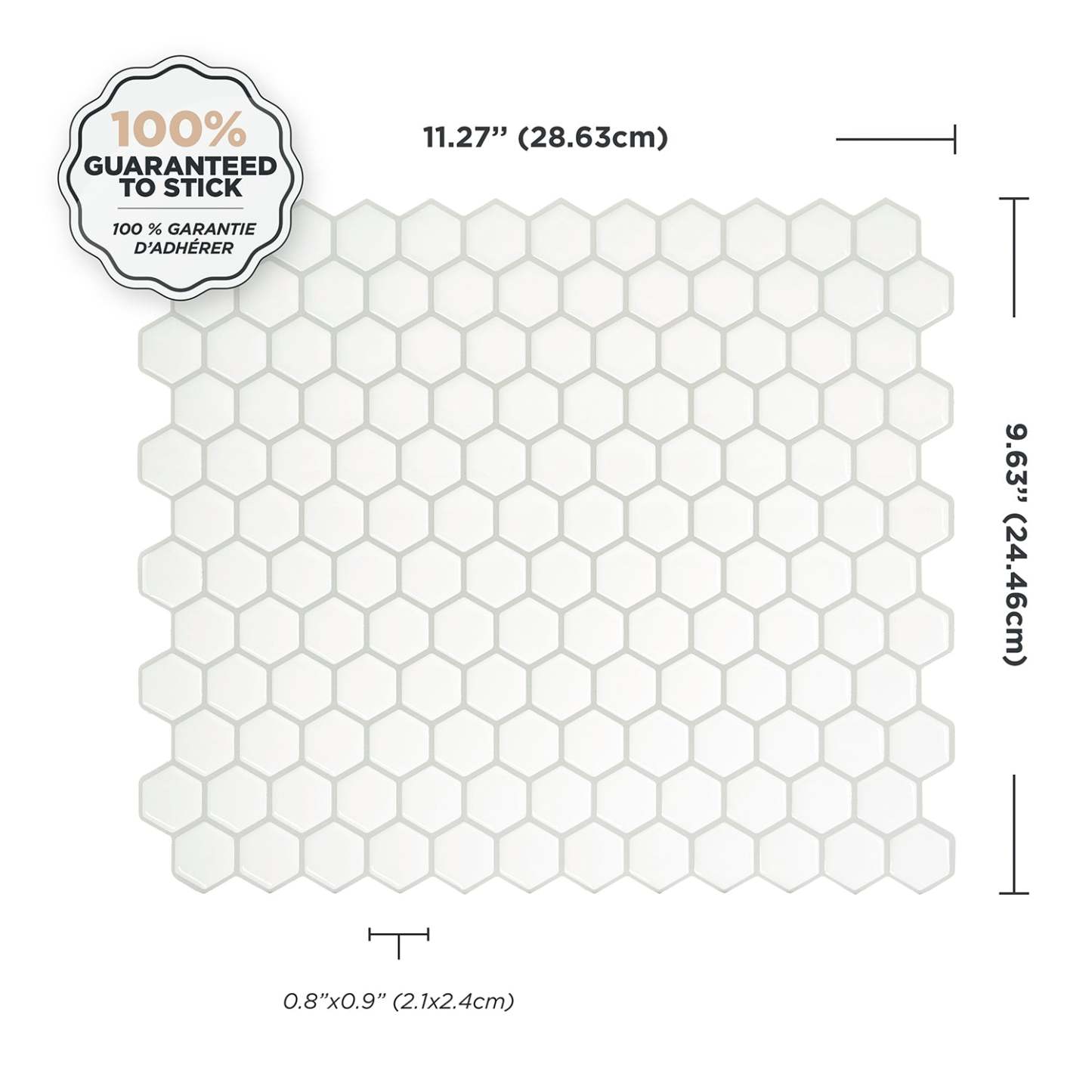Carrelage adhésif Smart Tiles 4 feuilles 11 x 10 - Hexago