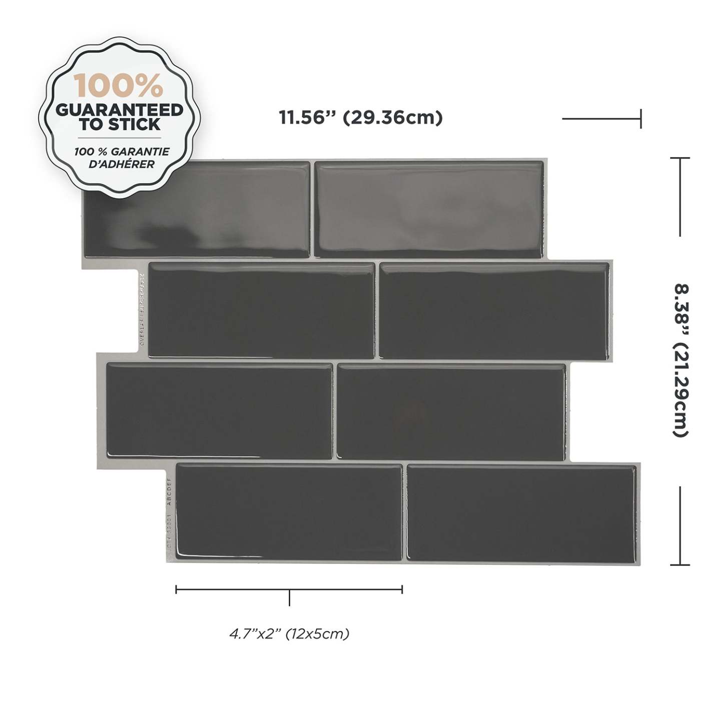 Smart Tiles peler et coller 4 feuilles 12 x 9 Dosseret - Metro Grigio