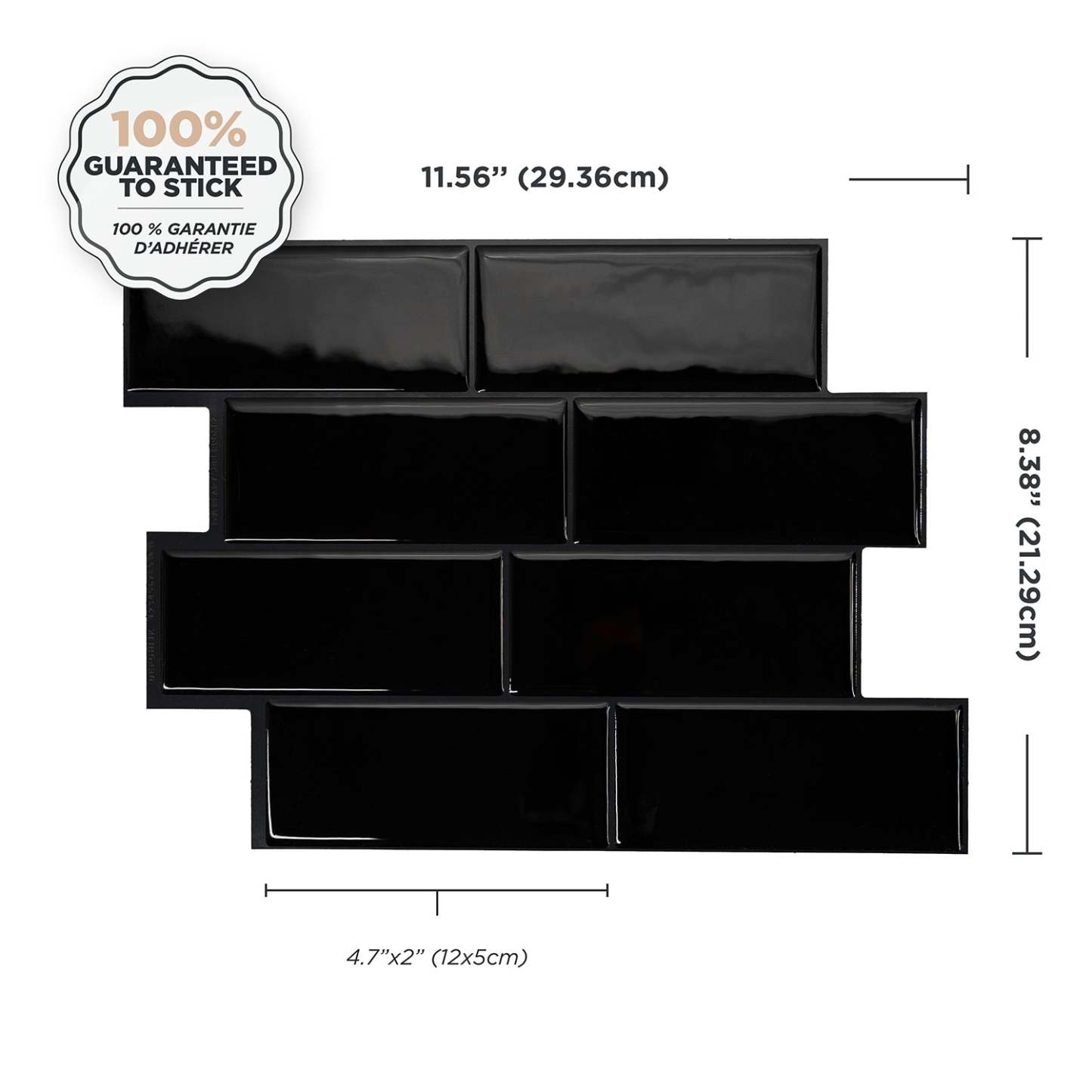 Smart Tiles peler et coller 4 feuilles 12 x 9 Dosseret - Metro Nero