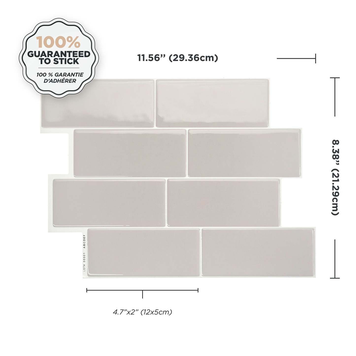 Smart Tiles peler et coller 4 feuilles 12 x 9 Dosseret - Métro Cassandra