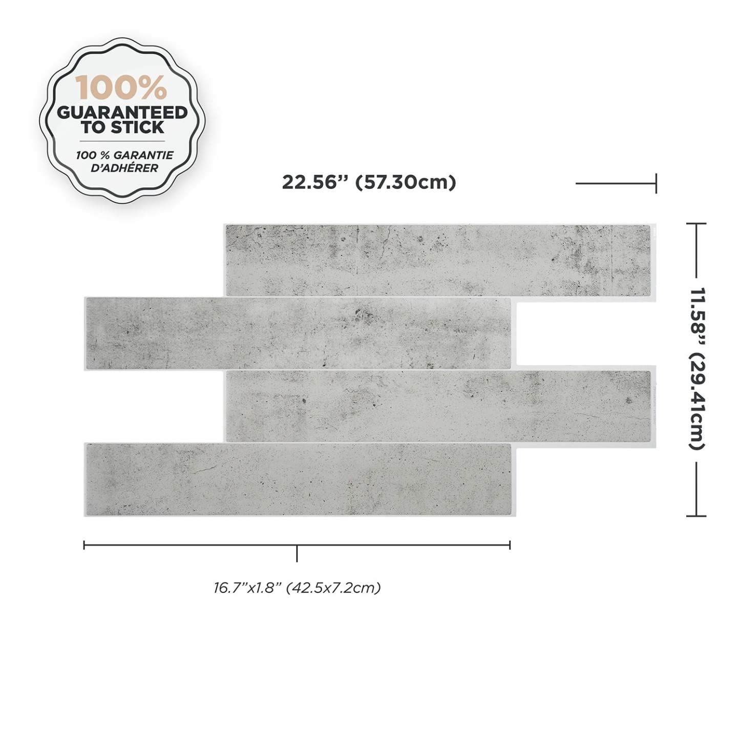 Carrelage adhésif Smart Tiles 2 feuilles 23 x 12 - Norvège Alta|Dosseret Smart Tiles peler et coller 23 x 12, 2 feuilles - Norvège Alta