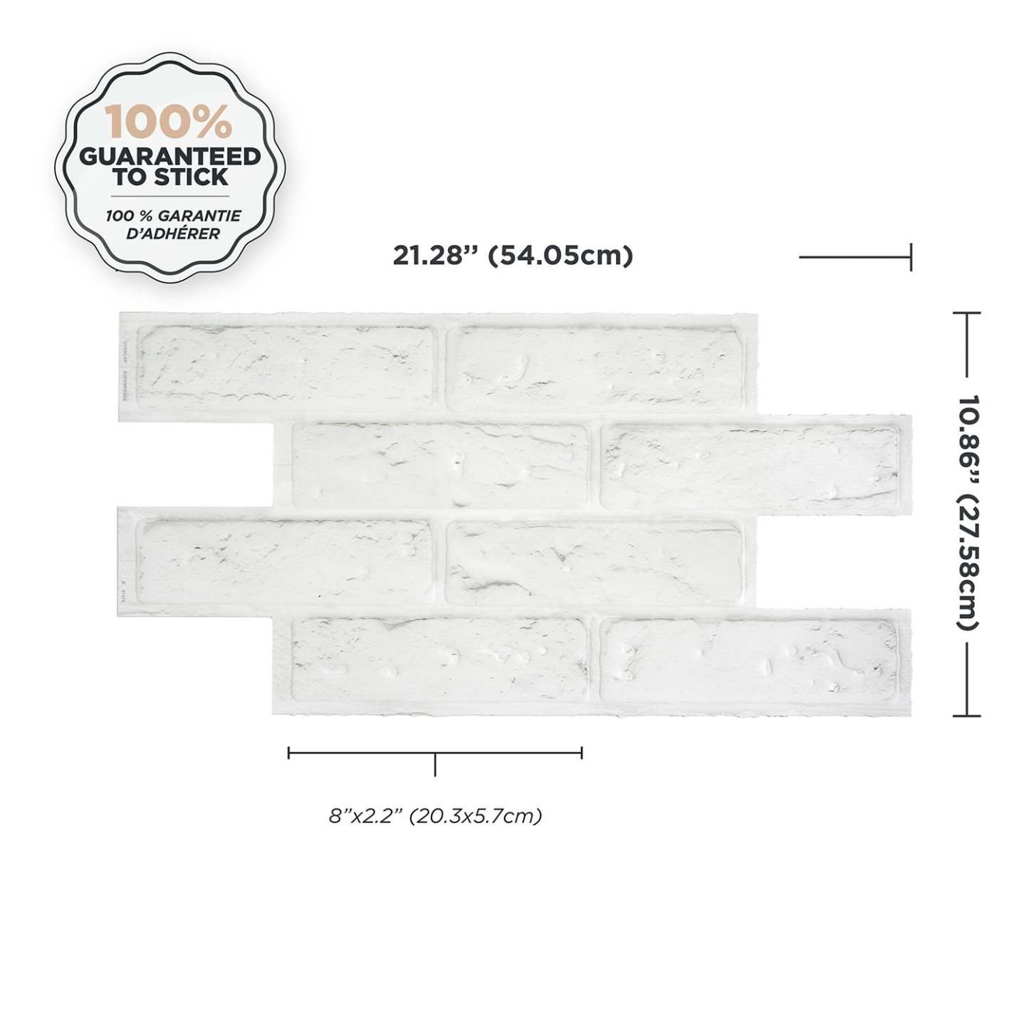 Dosseret Smart Tiles Peel and Stick 2 feuilles 21 x 11 - Brik Zurich|Dosseret Smart Tiles peler et coller 21 x 11, 2 feuilles - Brik Zurich