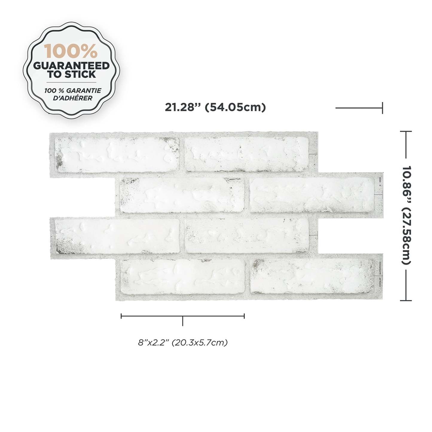 Dosseret Smart Tiles Peel and Stick 2-Sheet 21 x 11 - Brik Sidney|Dosseret Smart Tiles peler et coller 21 x 11, 2 feuilles - Brik Sidney