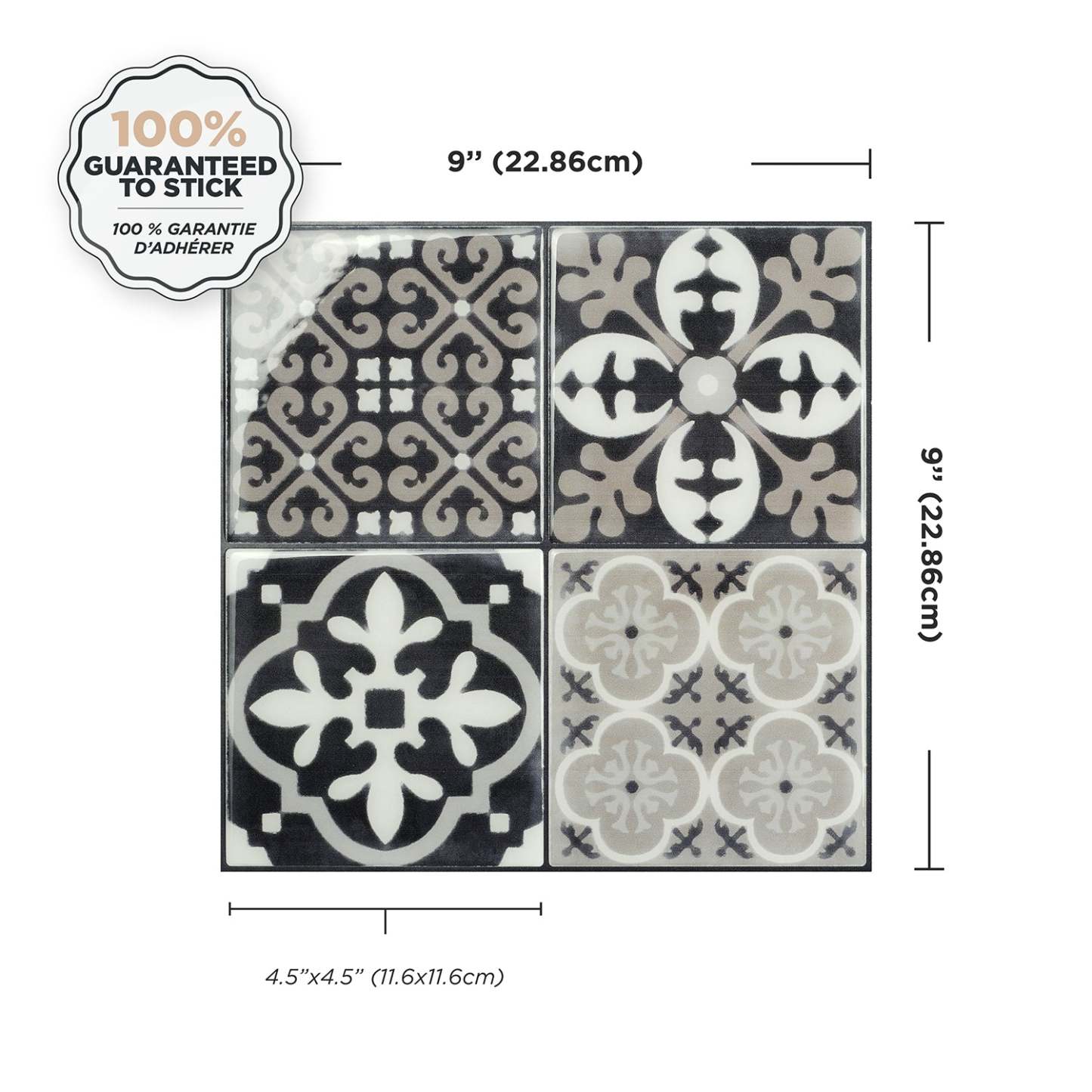 Smart Tiles peler et coller 4 feuilles 9 x 9 dosseret - Vintage Arezzo