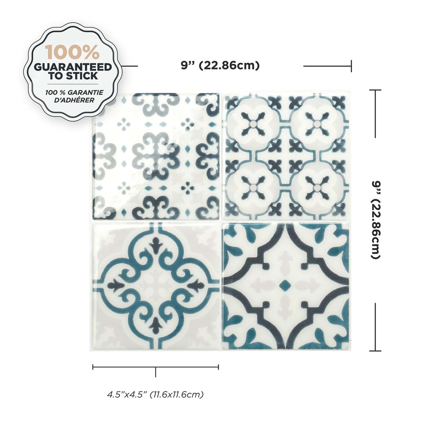 Smart Tiles peler et coller 4 feuilles 9 x 9 dosseret - Vintage Marino