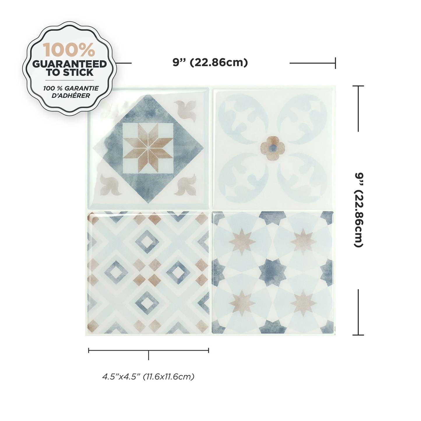 Smart Tiles peler et coller 4 feuilles 9 x 9 dosseret - Vintage Parma