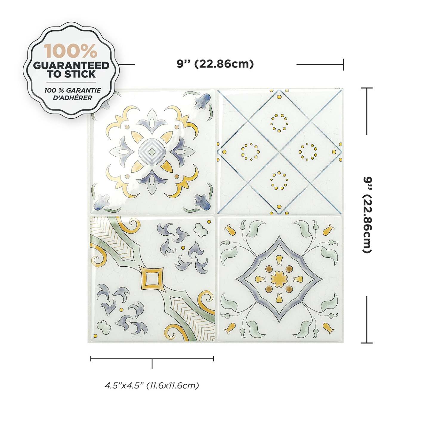 Smart Tiles peler et coller 4 feuilles 9 x 9 dosseret - Vintage Velletri