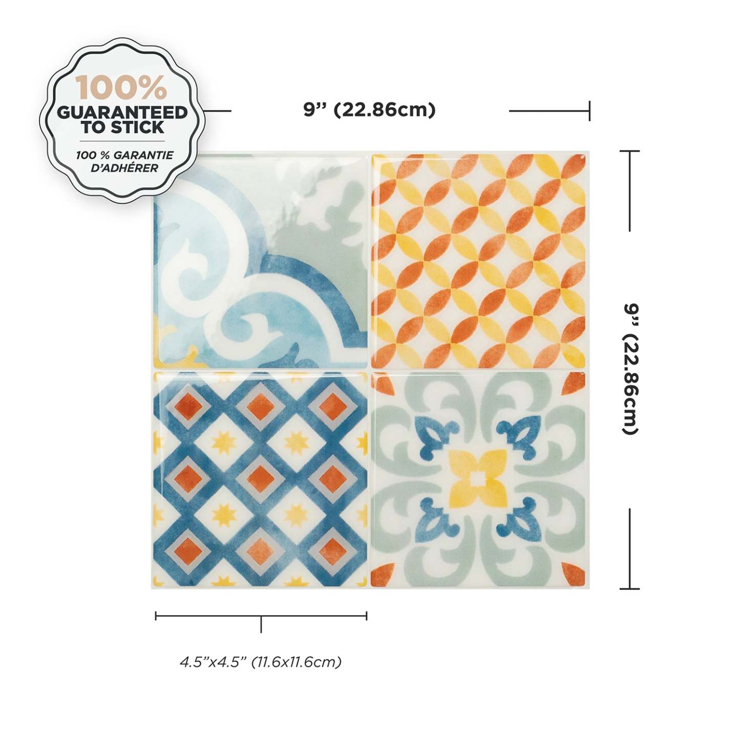 Smart Tiles peler et coller 4 feuilles 9 x 9 dosseret - Vintage Almada