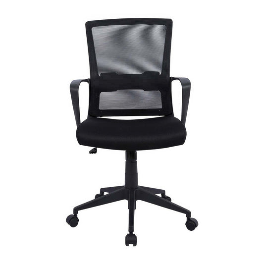 Tygerclaw Mid Back Mesh & Fabric Office Chair - Black|Fauteuil de bureau en mailles et tissu TygerClaw à mi-dossier - noir