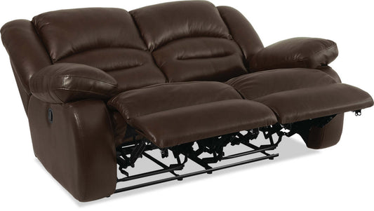 Toreno 64 Genuine Leather Reclining Loveseat - Brown | Causeuse inclinable Toreno de 64 po en cuir véritable - brune
