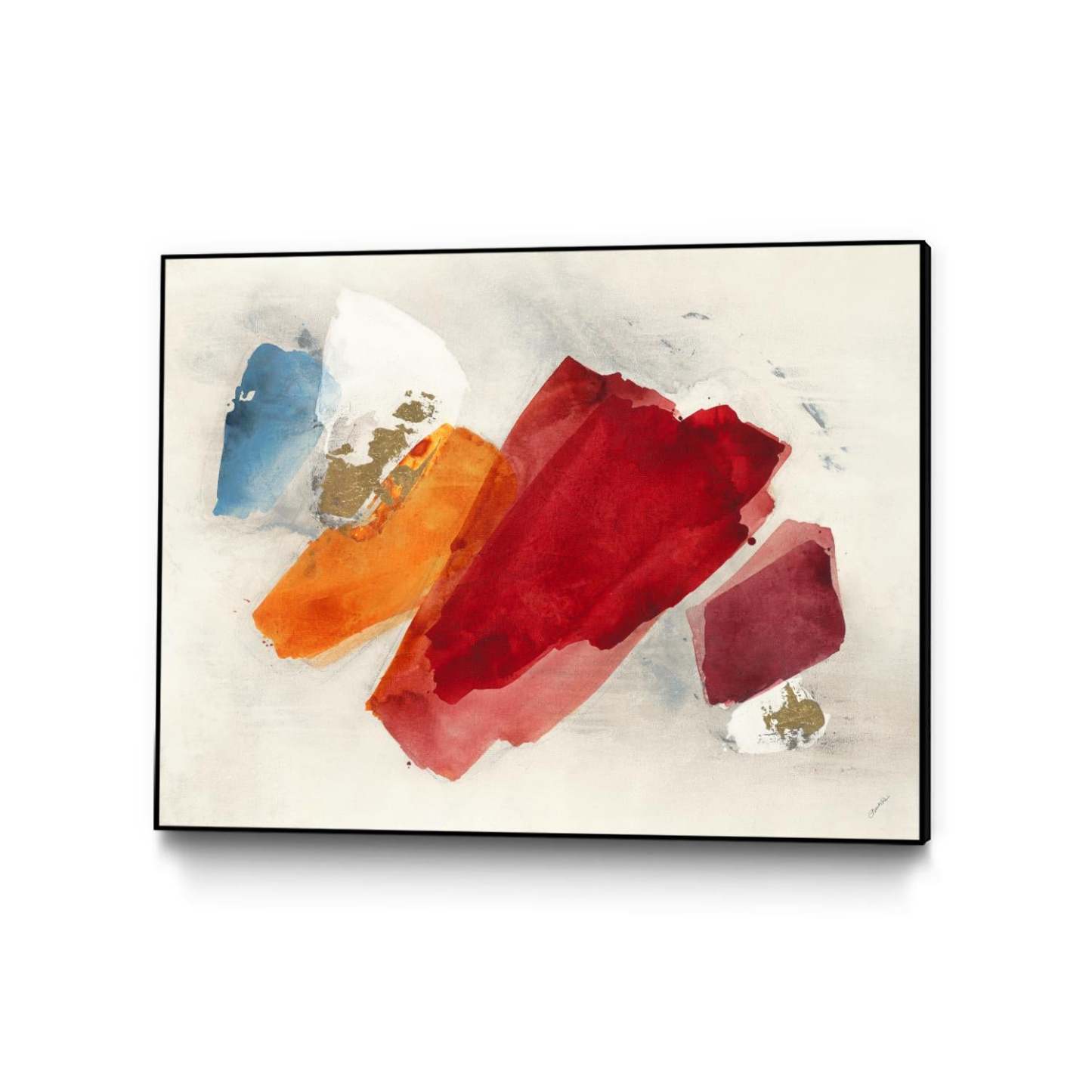 Œuvre d'art murale sur toile encadrée noire « Equilibrium V4 » 32 x 24