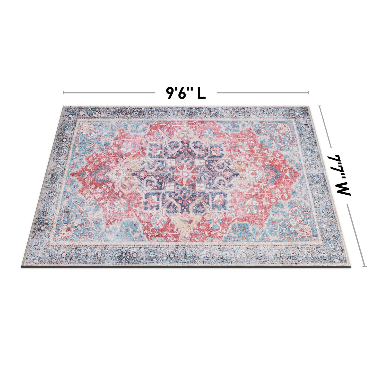 Tapis multi-usages traditionnel vintage vieilli, lavable en machine