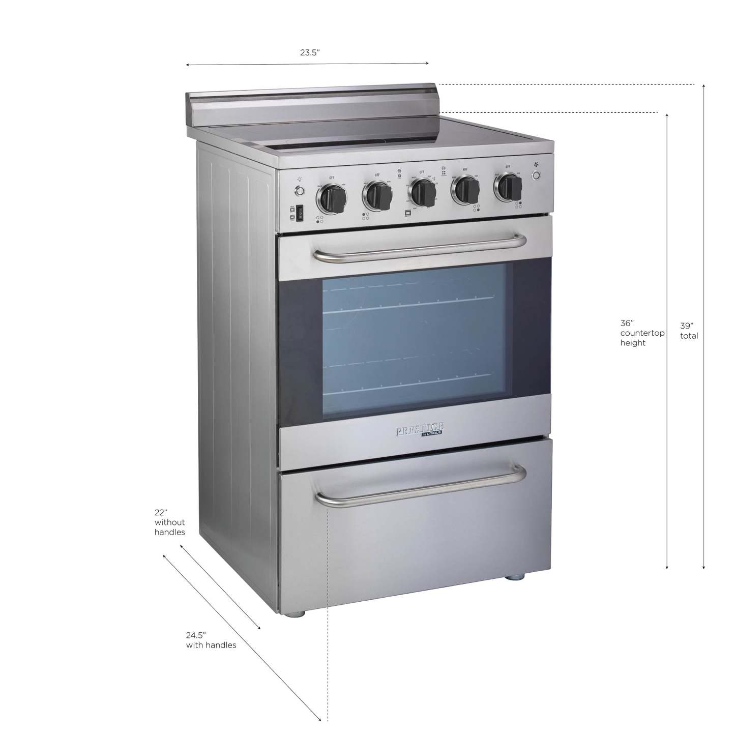 Prestige par Unique Cuisinière électrique à convection de 24 po - UGP-24V EC S/S | Cuisinière électrique Prestige par Unique de 24 po à convection - UGP-24V EC S/S | U24VECSS