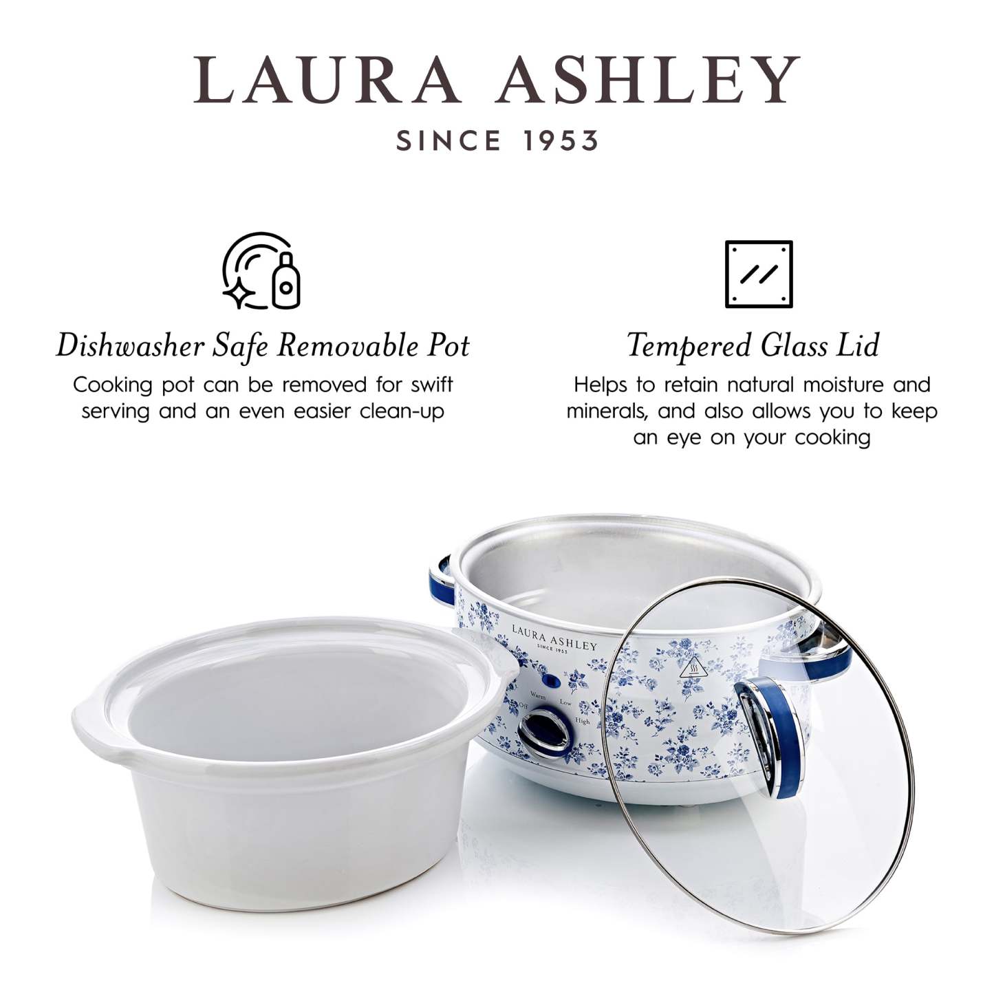 Mijoteuse Laura Ashley de 3,5 l, rosier de Chine - VQ-SLWC3L-LACR-CA