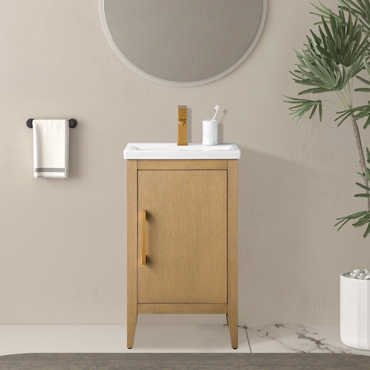 Meuble-lavabo simple Vanity Art 20, 24 ou 30 avec dessus en céramique