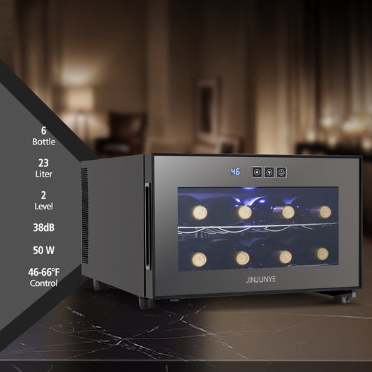 Refroidisseur de boissons polyvalent pour 8 bouteilles (46 à 66 °F) : design élégant et fonctionnement ultra-silencieux pour un usage domestique