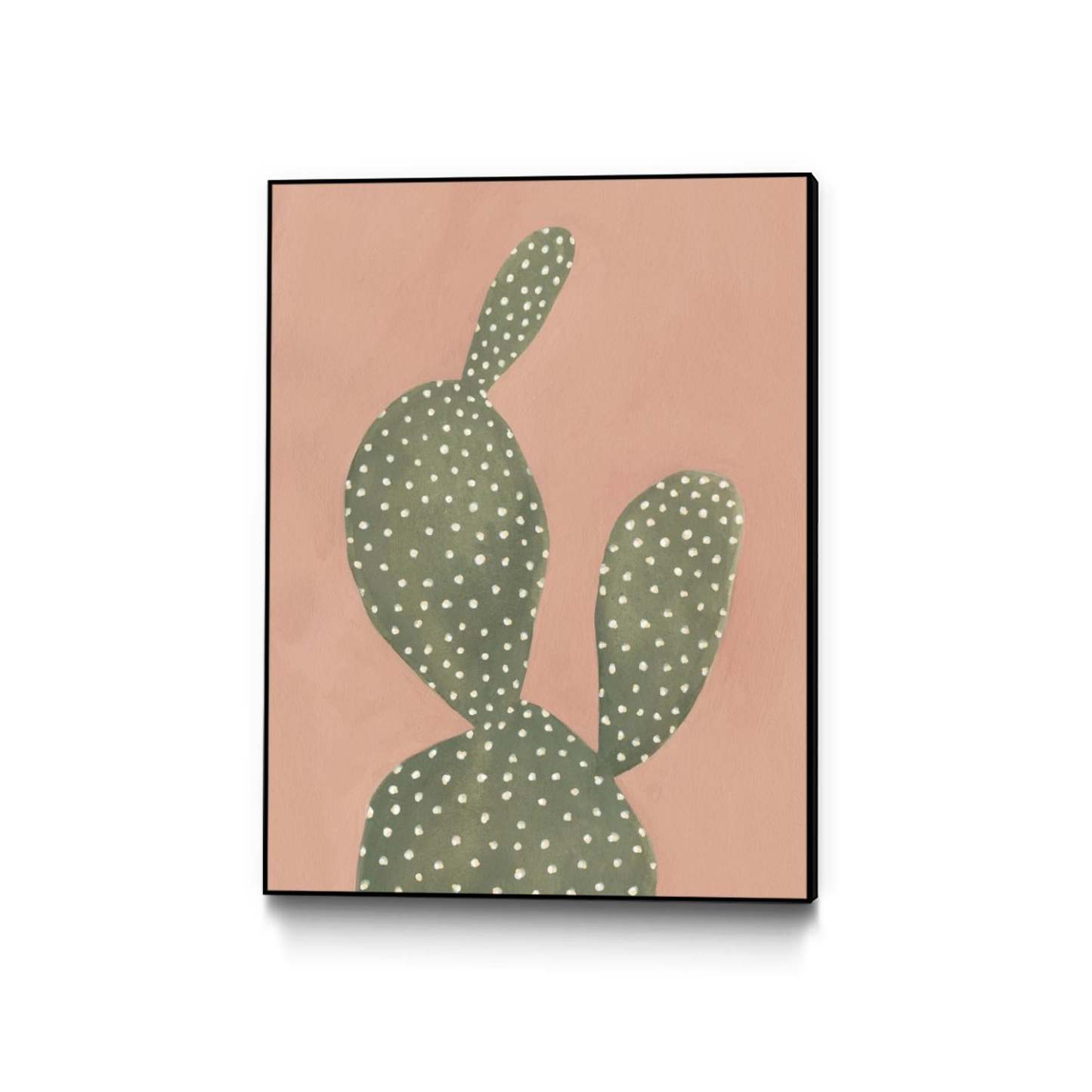 Œuvre d'art murale sur toile encadrée noire « Coral Cactus I » 24 x 32