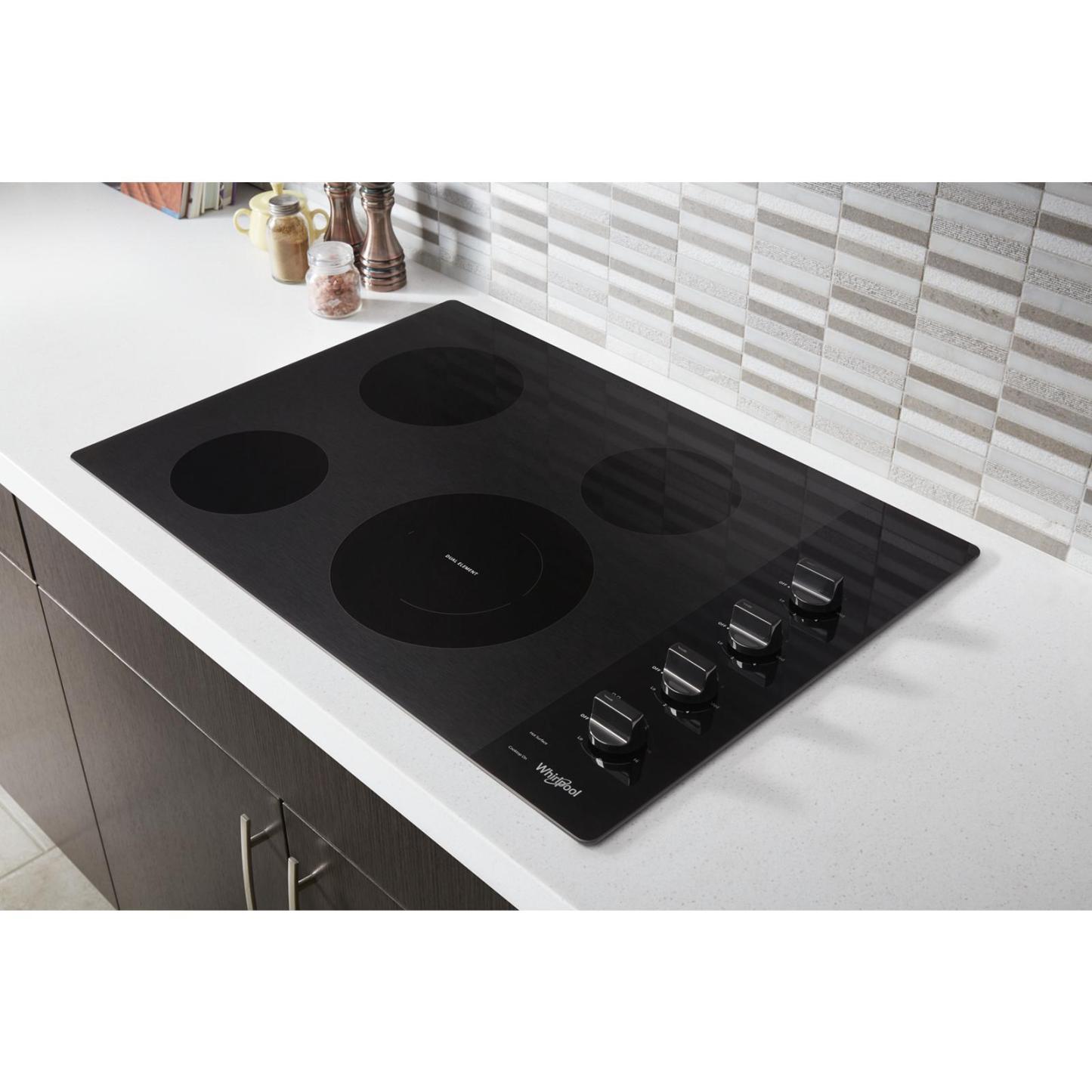 Table de cuisson électrique Whirlpool 30 à 4 éléments - Noir - WCE55US0HB | Surface de cuisson électrique Whirlpool de 30 po à 4 éléments - noire - WCE55US0HB
