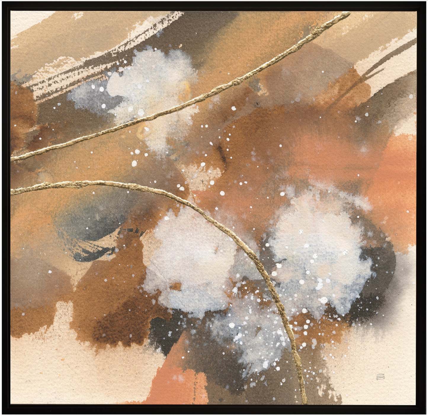 Peinture acrylique encadrée « Univers Divisé II » - 32,5 po x 32,5 po