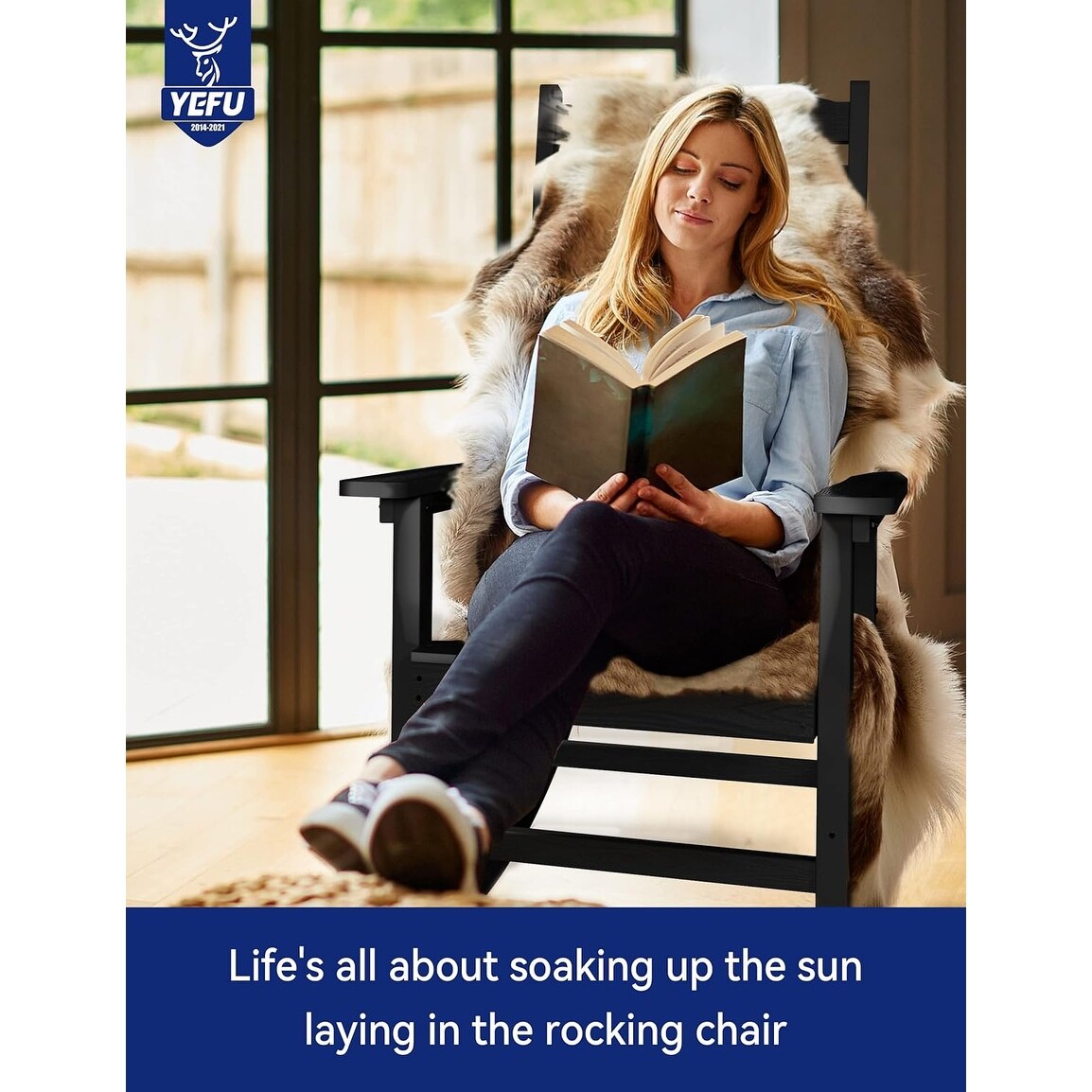 Chaise à bascule d'extérieur toutes saisons WINSOON, lot de 2