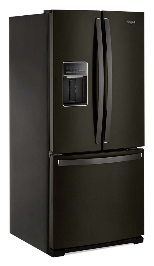 Réfrigérateur Whirlpool de 30 pi³ et de 20 po à portes françaises - acier inoxydable noir - WRF560SEHV | Réfrigérateur Whirlpool de 20 pi³ et de 30 po à portes françaises - acier inoxydable noir - WRF560SE…