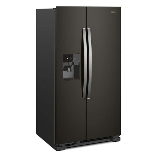 Réfrigérateur Whirlpool de 33 po et de 21 pi³ à compartiments juxtaposés - acier inoxydable noir - WRS321SDHV | Whirlpool 33 21 Cu. Ft. Side-by-Side Refrigerator - Black Stainless - W…