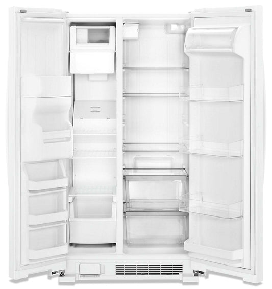 Réfrigérateur Whirlpool de 36 po et de 25 pi³ à compartiments juxtaposés - blanc - WRS335SDHW | Tourbillon 36 25 Cu. Fort. Réfrigérateur côte à côte - Blanc - WRS335SDHW