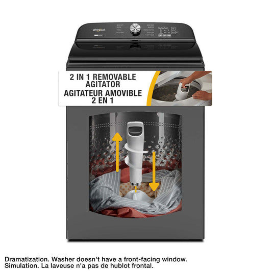Laveuse Whirlpool à chargement par le haut de 6,1 pi³ - noir volcan - WTW6157PB