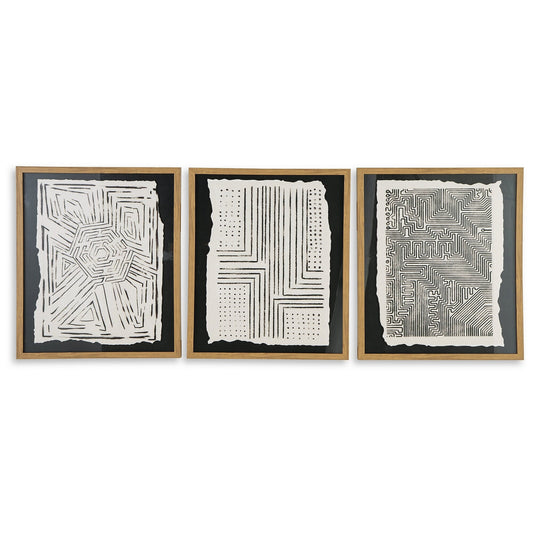 Décoration murale Wonderstow noir/beige, lot de 3