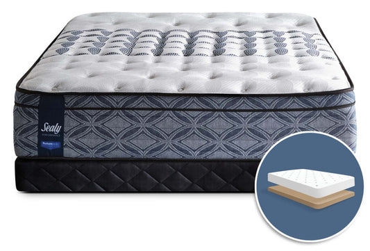 Ensemble matelas ferme double Sealy Posturepedic Performance Plus Lindfield Euro-Top à profil bas | Ensemble matelas ferme double