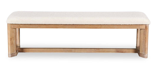 Banc de salle à manger Aspen avec assise en tissu, 64,25 po de largeur - Naturel | Banc de salle à manger Aspen
