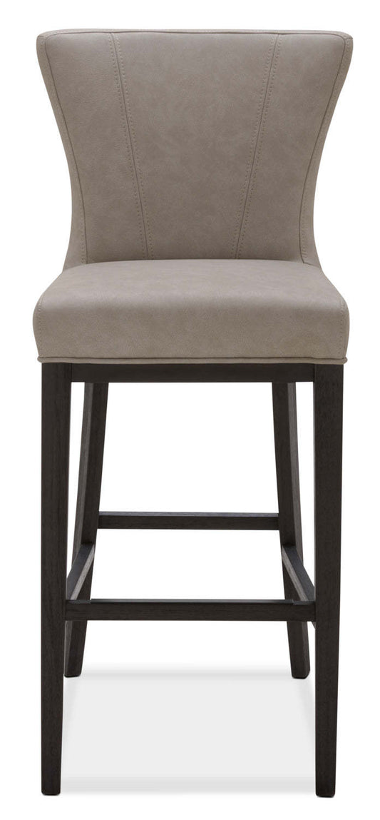 Quinn Barstool with Vegan Leather Fabric - Taupe | Tabouret bar Quinn en tissu de cuir végétalien - taupe
