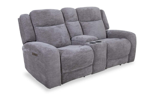 Atlantis 79 Fabric Zero Gravity Power Reclining Loveseat with Storage Console and USB Ports - Dove Grey | Causeuse à inclinaison électrique Atlantis de 79 po en tissu avec console de rangement, ports USB et position zéro gravité - gris tourterelle