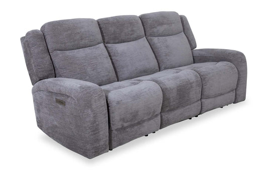 Sofa à inclinaison électrique Atlantis de 90 po en tissu avec ports USB - gris tourterelle