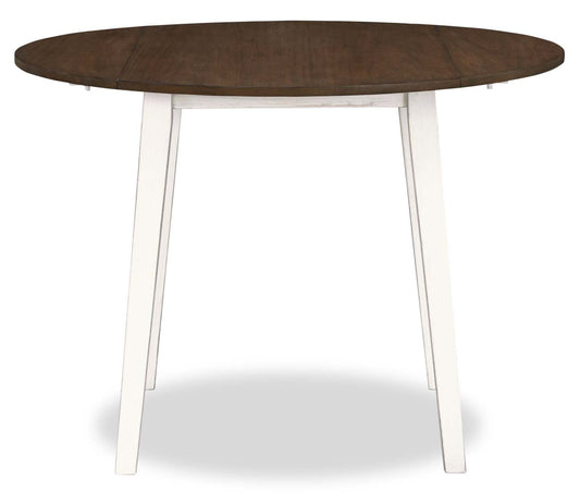Bryn Drop-Leaf Dining Table, 42 Round - Two-Tone White & Brown | Table de salle à manger ronde Bryn de 42 po avec abattant - deux teintes, blanc et brun
