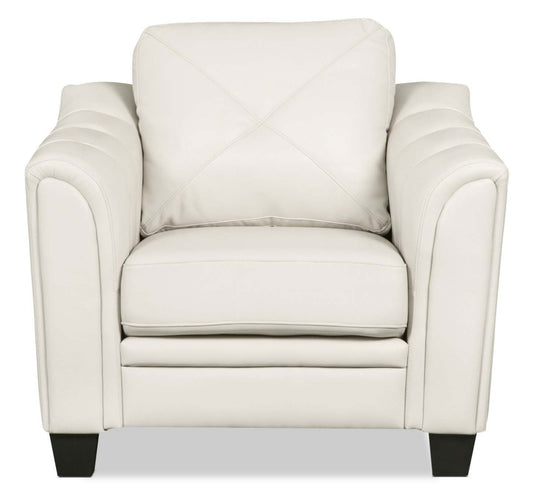 Canapé Andi 40 en tissu d'apparence cuir avec capitonnage de boutons - Beige | Canapé Andi de 40 po en tissu d'apparence cuir avec capitonnage - beige