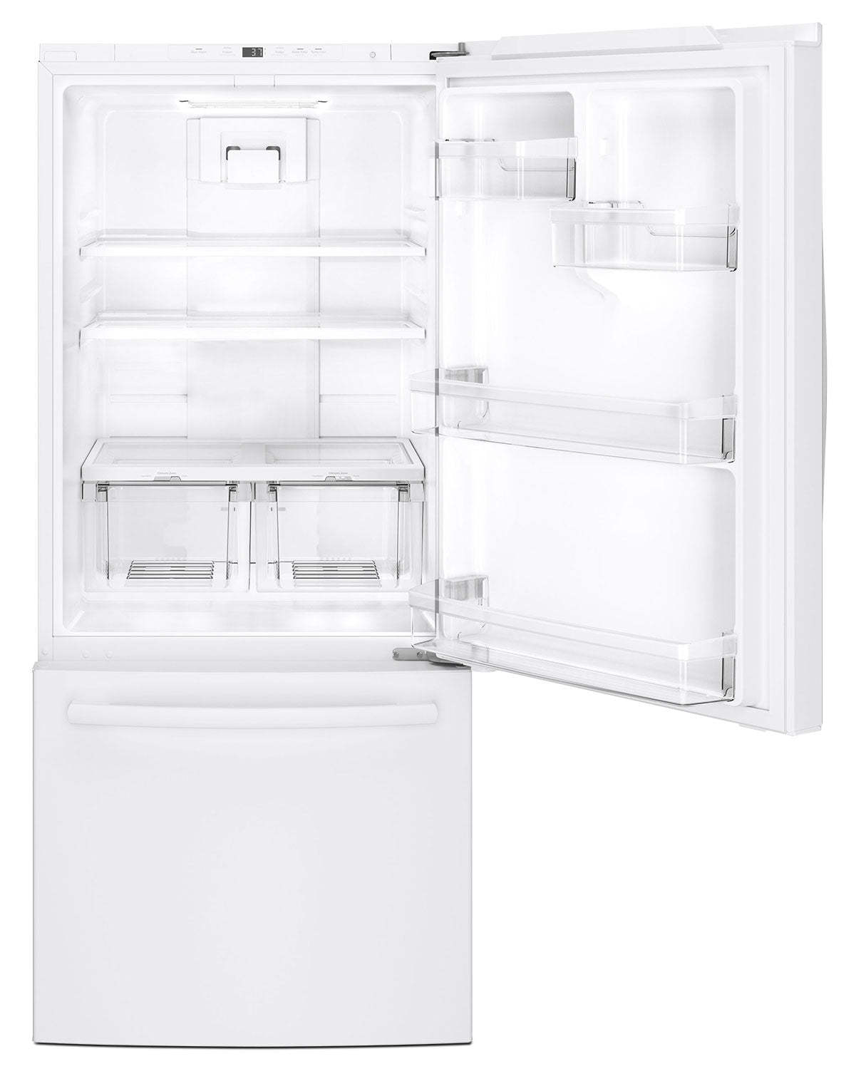 Réfrigérateur GE de 30 20,9 pi³ à congélateur inférieur - blanc - GDE21DGKWW | GE 30 20.9 Cu. Ft. Bottom-Mount Refrigerator - White - GDE21DGKWW