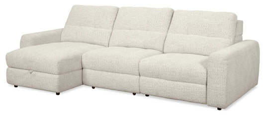 Scott Living Elevate Modular 3-Piece Left-Facing Chenille Fabric Power Reclining Sectional – Beige | Canapé sectionnel modulaire à inclinaison électrique de gauche Elevate de Scott Living 3 pièces en tissu de chenille - beige