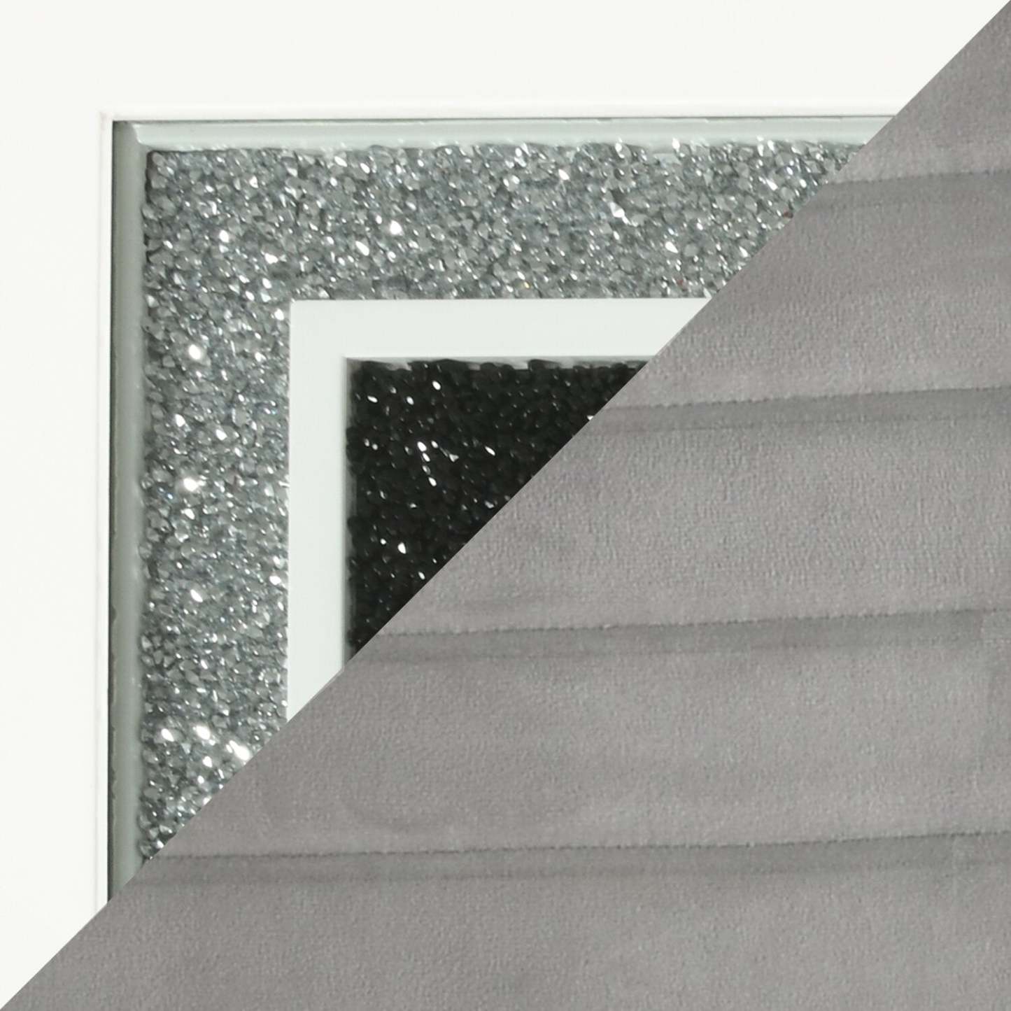 Garbo 5pc Dining Set with Table & 4 Chairs, Glass Insert, Pedestal Base, Glam, 78.75W - White | Ensemble de salle à manger somptueux Garbo 5 pièces avec table de 78,75 po (L), incrustation de verre, base piédestal et 4 chaises - blanc