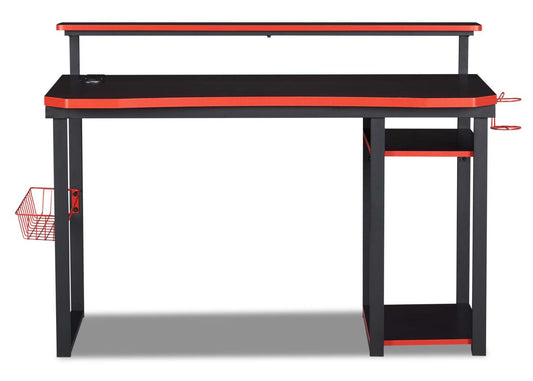 Herman 50 Gaming Office Desk - Black with Red Trim|Bureau de jeu Herman de 50 po - noir avec bordure rouge